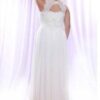 back of Halter Plus Size Wedding Dress with Pearl beaded Lace