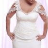 Front of Cap Sleeve Lace Plus Size Wedding Dress