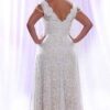 back of Detachable Long Sleeve Wedding Dress for Plus Size Bride at Darius Cordell