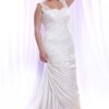 Darius Cordell Ruched Plus Size Wedding Dress with lace Straps