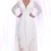 Sheer Chiffon Long Sleeve Wedding Gowns for Plus Size Brides