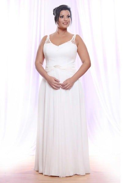 Sleeveless Plus Size Bridal Gown with Straps at Darius Cordell