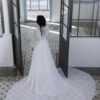 backofLongBishopSleeveWeddingDresswithIllusionNeckline DariusCordell