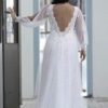 back of Loose Long Bishop Sleeve Plus Size Wedding Dress by Darius Cordell