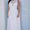 Sleeveless Plus Size Bridal Gown with Empire Waist by Darius Cordell