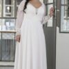 Sheer Long Sleeve Bridal Gown for Plus Size Bride by Darius Cordell