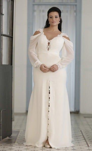 Style PS1435 - Bishop Sleeve Plus Size Wedding Gown