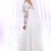 back of Soutage Lace Wedding Dress with Long Sleeves for Plus Size Bride