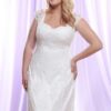 Plus Size Wedding Dress with Sheer Lace Shoulder Straps