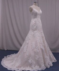 Plus Size Lace Wedding Dress with Straps