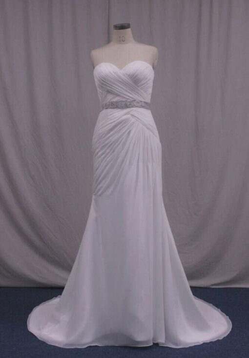 Fitted Plus Size Wedding Gown with beaded belt