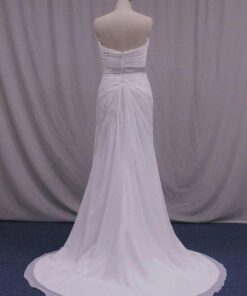 back of a plus size wedding dress that is ruched