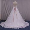 back of chapel train plus size wedding dress