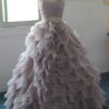 Colored Organza Wedding Ball Gown with Ruffles