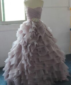 Colored Organza Wedding Ball Gown with Ruffles