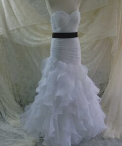 Ruffled Bridal Dress with Fitted Bodice