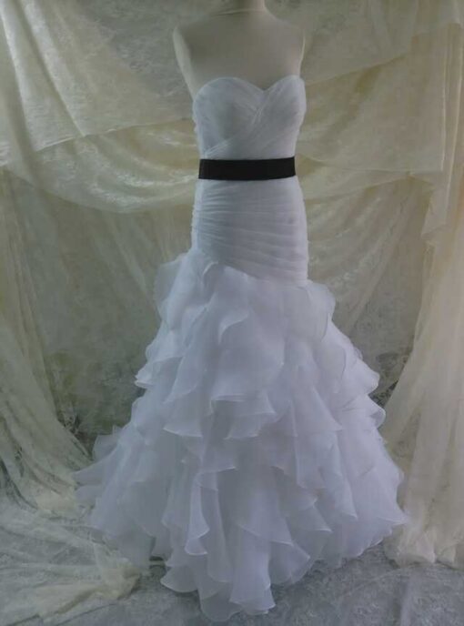 Ruffled Bridal Dress with Fitted Bodice