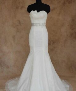 Strapless Lace Wedding Dress with Sash