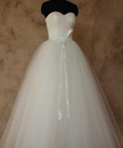 Strapless Wedding Ball Gown with Sash