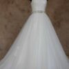 Plus Size Wedding Gowns with crystal beaded belt and straps