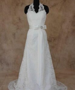 Halter Wedding Dress with aline skirt