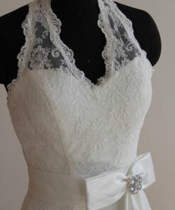 lace halter wedding dress