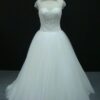 Plus Size illusion neckline Wedding dress with cap sleeves