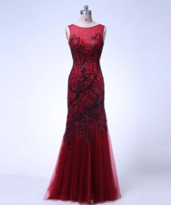 Red and Black Evening Gown Dresses