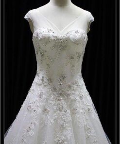 close beaded bridal gown