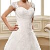 Short Cap Sleeve Wedding Gown