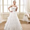 Strapless lace wedding gown