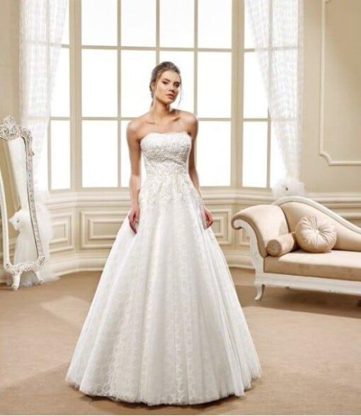 straplessa lineballgownweddingdress