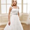 lace wedding gown with wide lace straps for plus size brides