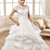 Illusion neckline lace wedding gown