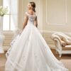 ball gown wedding dress with sheer illusion lace back