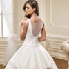 wedding dress with sheer back and ball gown skirt