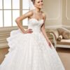 ornate wedding gown with strapless bust line