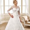 Three quarter length sleeve aline wedding gown