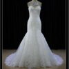 beautiful lace wedding dress with fit and flare design