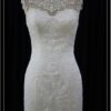 close sleeveless natural waist wedding gown