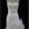 close fit n flare wedding gown with ribbon sash belt