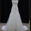 solid lace aline wedding gown with strapless neckline