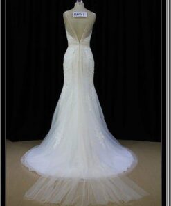 sheer backless wedding dress