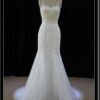 solid lace wedding gown with sheer shoulder straps