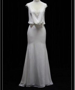 informal cap sleeve wedding dress