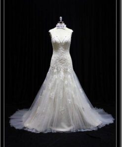 Darius Cordell sleeveless bridal gown with alencon lace