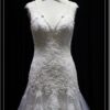 v neck bridal gown with alencon lace