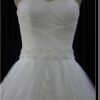 close ruched ball gown lace wedding dress