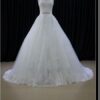 strapless chantilly lace ball gown wedding dress