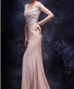 Pink lace Evening Dresses